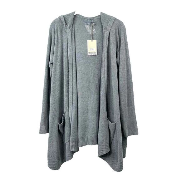 NEW Barefoot Dreams CozyChic Ultra Lite Hooded Seashore‎ Cardigan Sz S - Picture 2 of 8